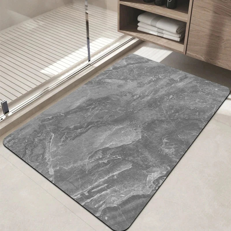 tapis moderne marbre blanc gris antidérapant résistant l'eau 50x80cm 60x90cm salon bain