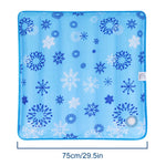 tapis rafraissant animal chat chien bleu blanc orange moderne texturé flocons neige