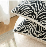taies d'oreiller jacquard zèbres noires blanches moderne 100 polyester 50x50cm 45x45cm 30x50cm zipper decoration