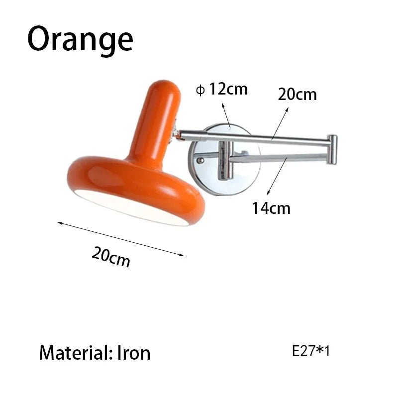 lampe murale articulée crème moderne ampoule E27 réglable hauteur bas led