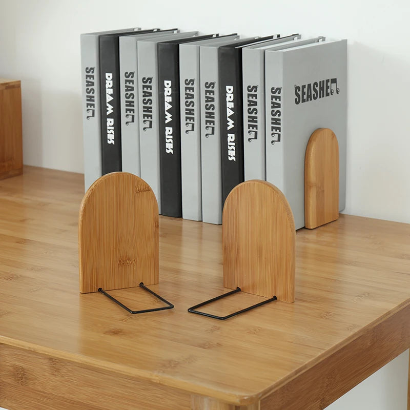 support livres bois naturel grain moderne élément métallique noir zen minimaliste grande petite