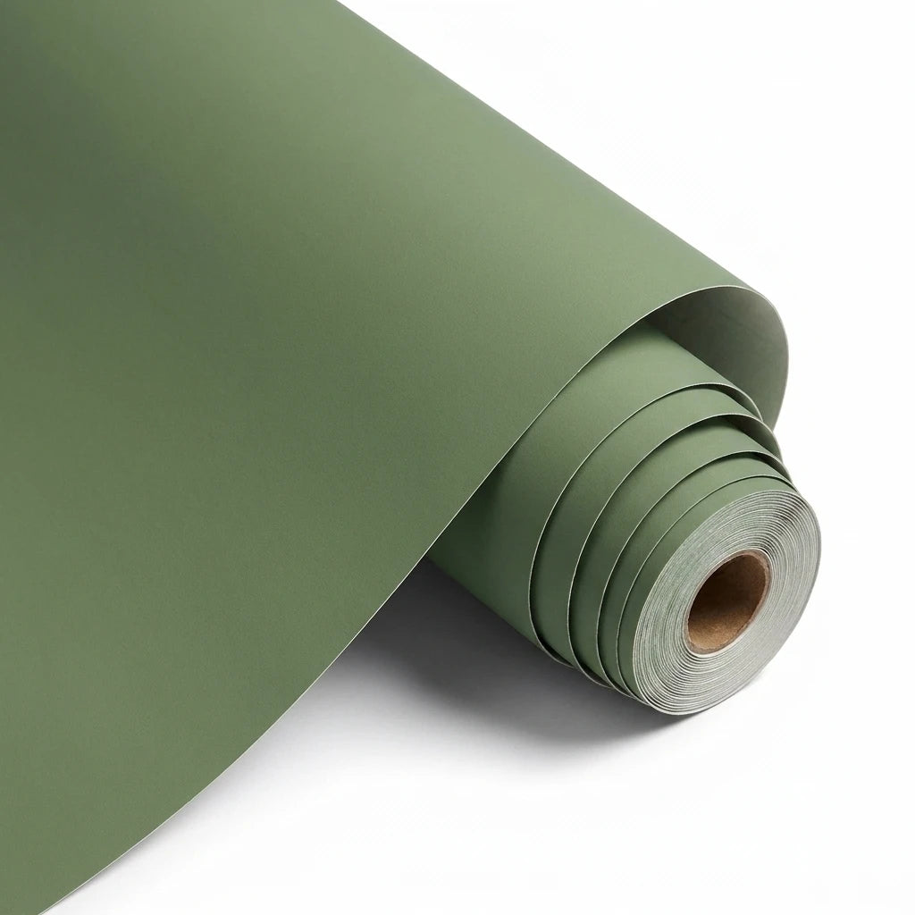 papier peint autocollant vert olive moderne sans résidu imperméable antimoisissures respectueux environnement chambre salon