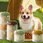 boîtes rangement aliments animaux compagnie moderne visage mignon couleur beige vert jaune étanches humidité