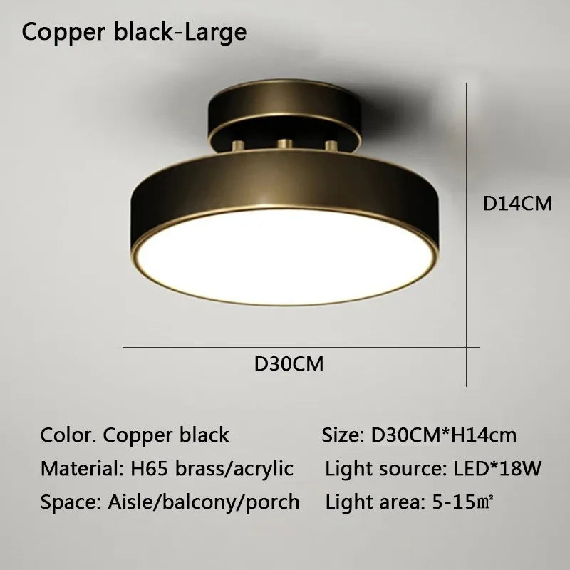 lampe moderne minimaliste or rond lisse montée surface interrupteur tactile 20cm