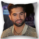 taie d'oreiller carrée 45x45cm moderne motif Kendji Girac imprimé uni côté opaque polyester