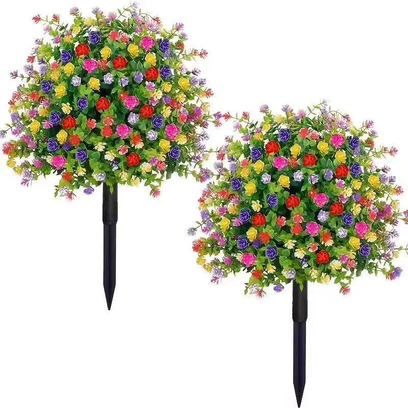 bouquet fleurs artificielles multicolore moderne extérieur tringle aménagement