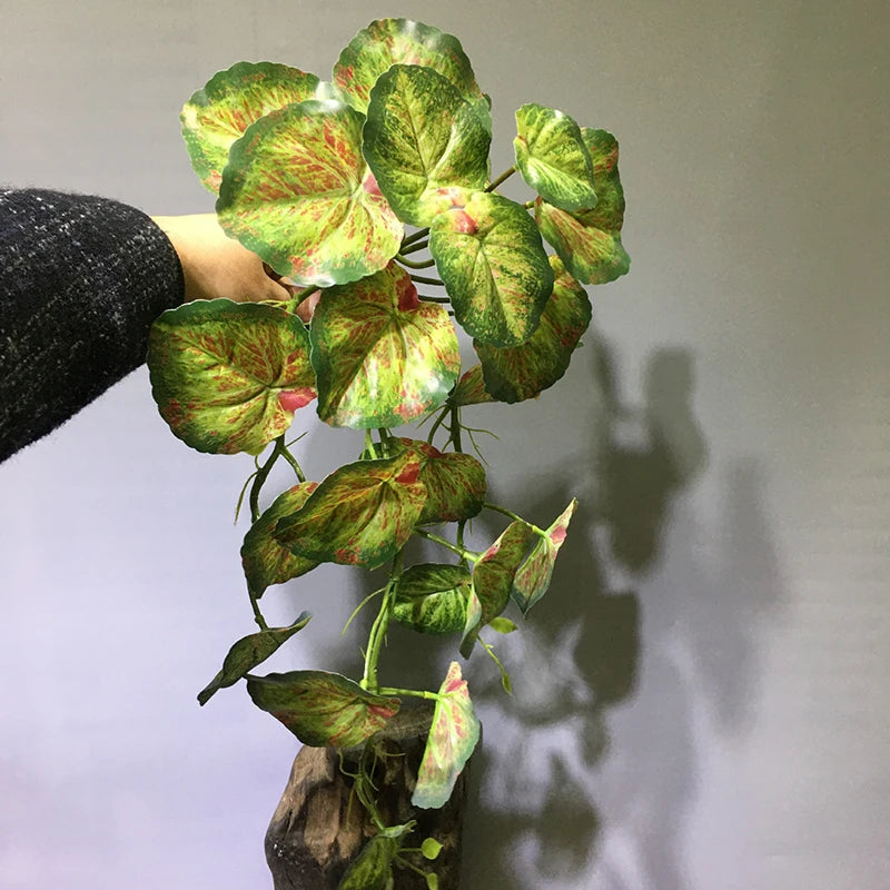 plantes artificielles feuilles ovales vert clair vert foncé naturel accrochées extérieur decoration 90cm 23feuilles
