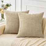 housse coussin carré vert olive texture lin moderne zip invisible canapé décoration maison