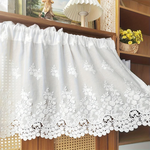rideau blanc brodé fleurs translucide classique maison 100 150 200cm polyester