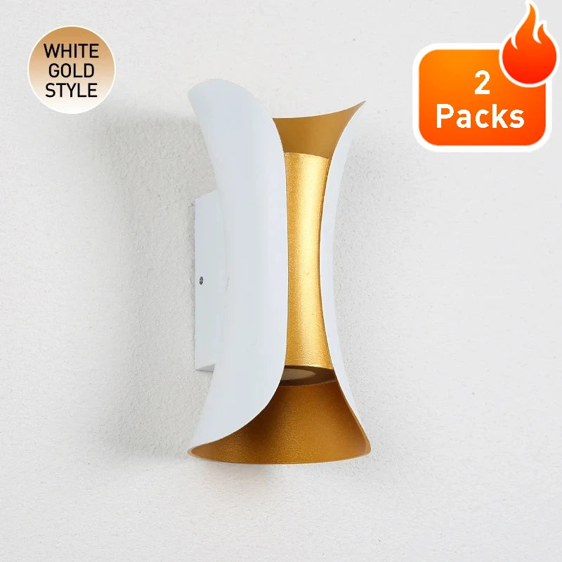 applique murale led aluminium noir or moderne jardin veranda interieur