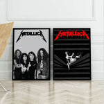 affiche autocollante metallica logo rock graphique cadre noir rouge blanc chambre