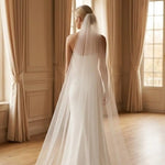 voile mariée classique blanc dentelle polyester translucide simple mariage traditionnel