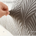 couvre tête moderne feuilles stylisées gris clair beige adhésif maison