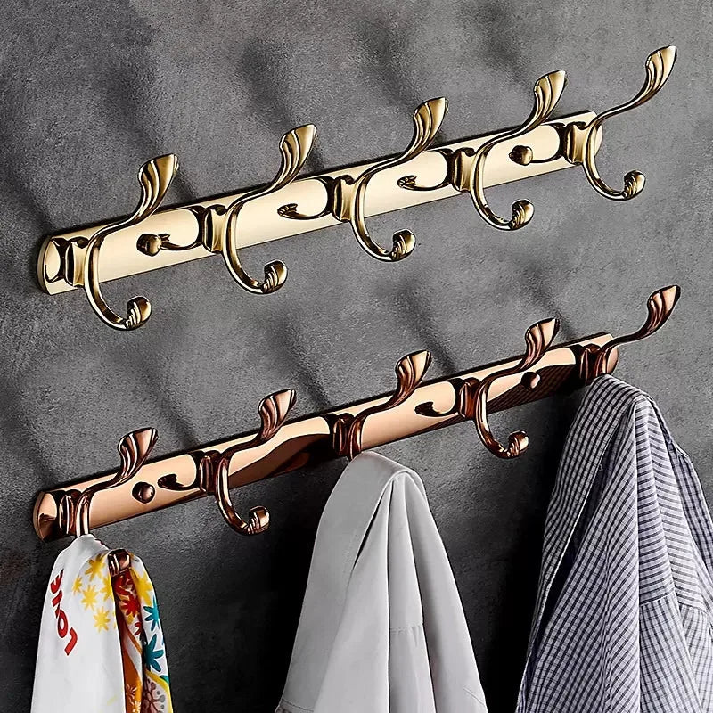 porte serviettes mural doré floral classique crochets salle bain accessoire cuisine vis fixations