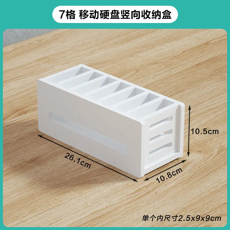 organisateur moderne blanc grille noire réutilisable porte cartes disques durs rangement vertical.storage.box