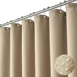 rideau douche moderne vert olive texture points ourlet lesté métalliques durables crochets polyester gaufre