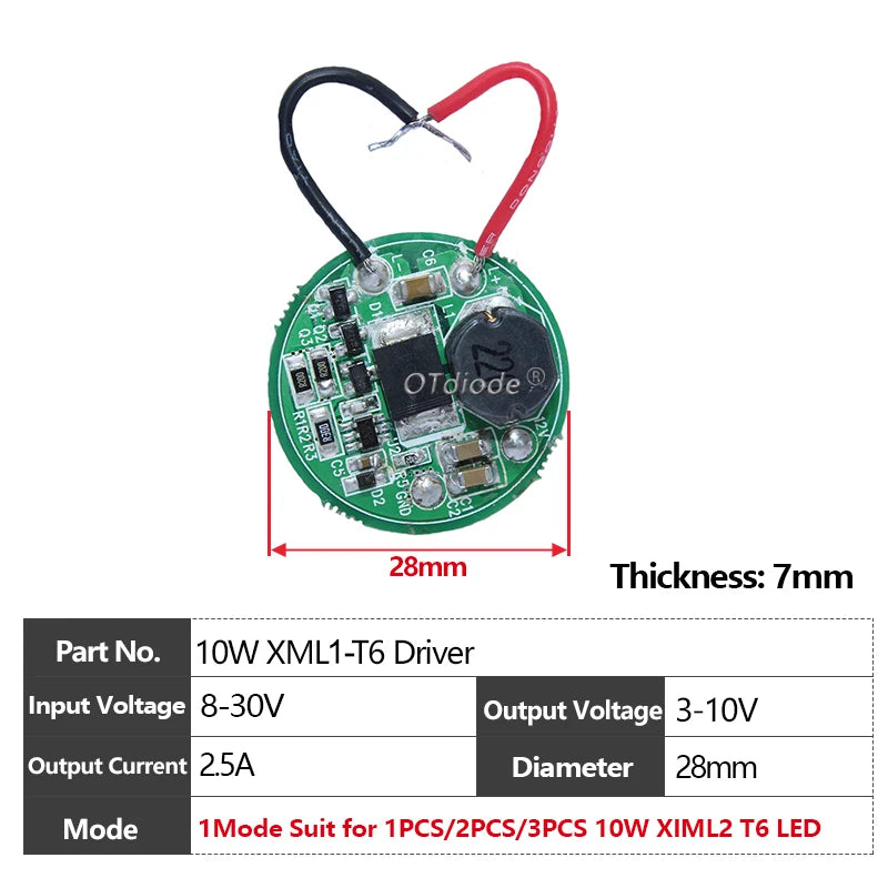 circuit intégré led 3w 5w 10w vert bleu noir 17mm 20mm 22mm 1mode 5modes