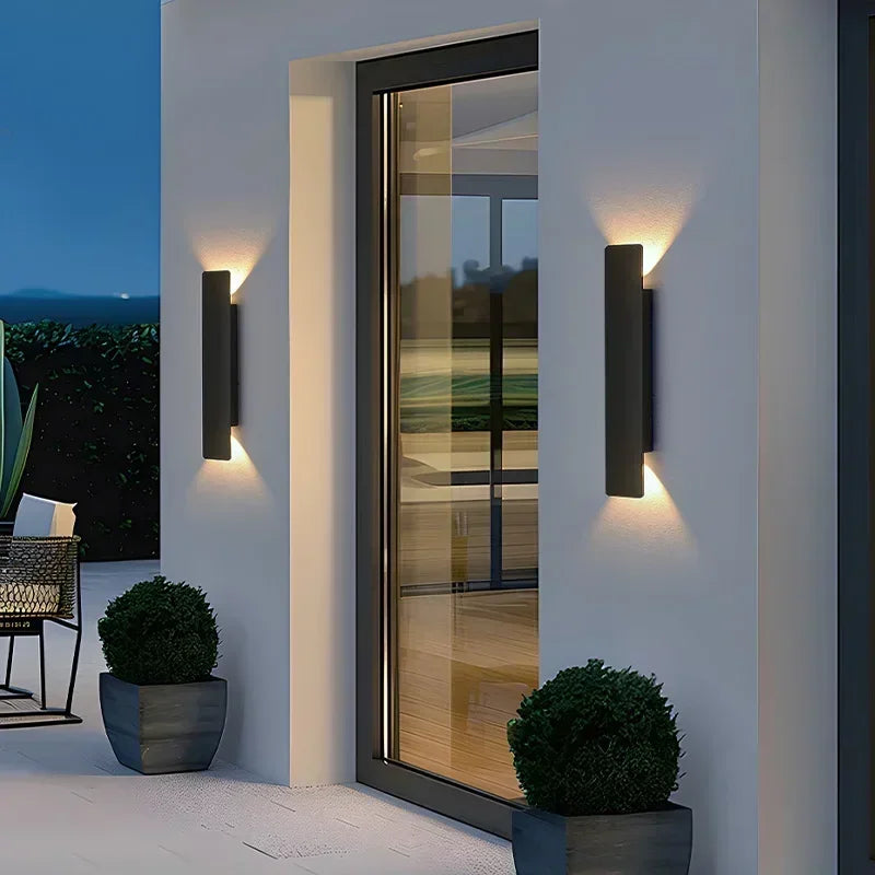 applique murale moderne led 18w 24w aluminium étanche noirextérieur ip65 61cm 41cm 20cm
