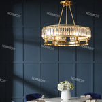 lustre moderne doré transparents rectangulaires corde salon chambre