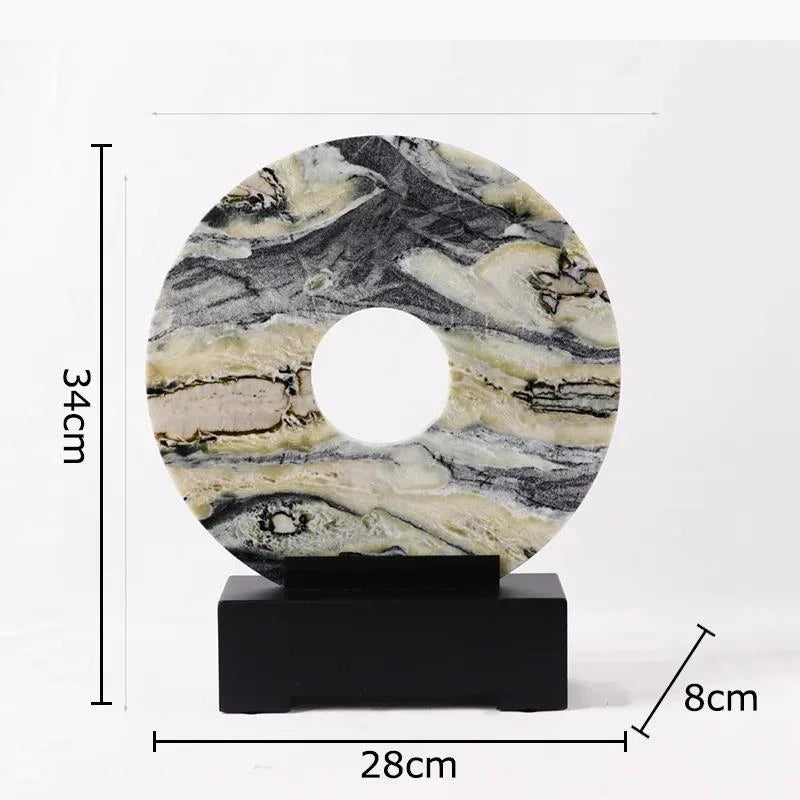 disques decoratifs marbre modernes blanc gris noir beige support metallique decoration maison