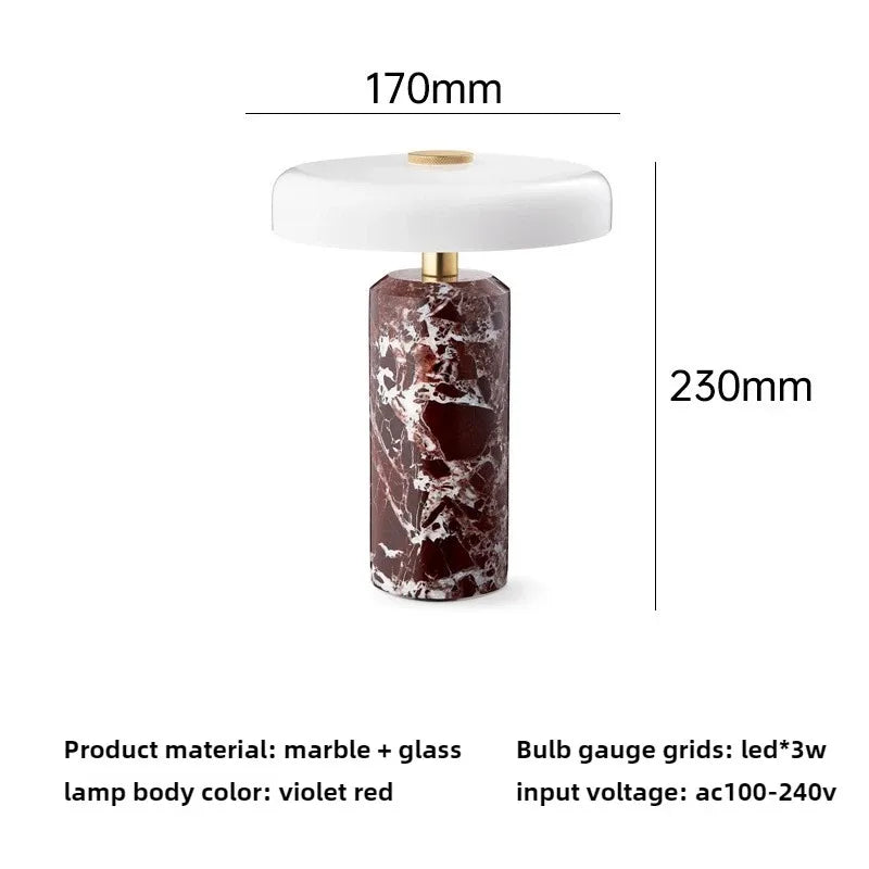 lampe table moderne marbre blanc noir abat jour tissu charge usb variateur tactile salon