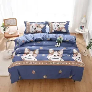 ensemble literie moderne housse couette drap plat taies oreiller fleurs gris rose blanc