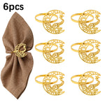 anneaux serviette or argent lune oiseau étoile ornements artisanal élégant ajustable fourchettes couteaux