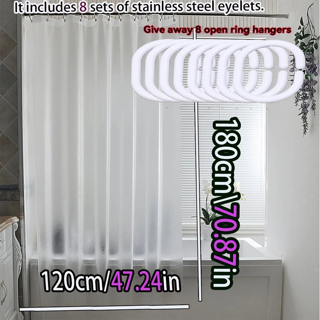 rideau douche blanc transparent moderne métal facile nettoyer respectueux l'environnement