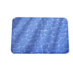 tapis bain moderne marron noir bordeaux bleu clair texture galets polyester antidérapant absorbant