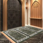 tapis prière islamique vert blanc floral polypropylène résistant décoration maison camping voyage extérieur plage
