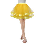 Jupe tutu tulle brodée rubans satinés vintage rose bleu vert rouge marron