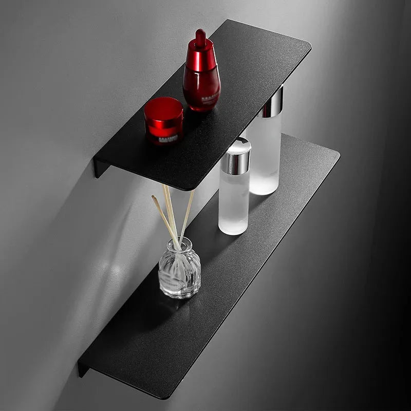 étagères salle bain noires blanches 30cm 40cm 50cm pots cosmétiques moderne