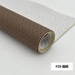 tissu faux cuir perforé ameublement canapé décoration couture robuste couleur gris clair