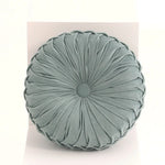 coussin rond plissé velours polyester fibre massage couleur rose gris moderne