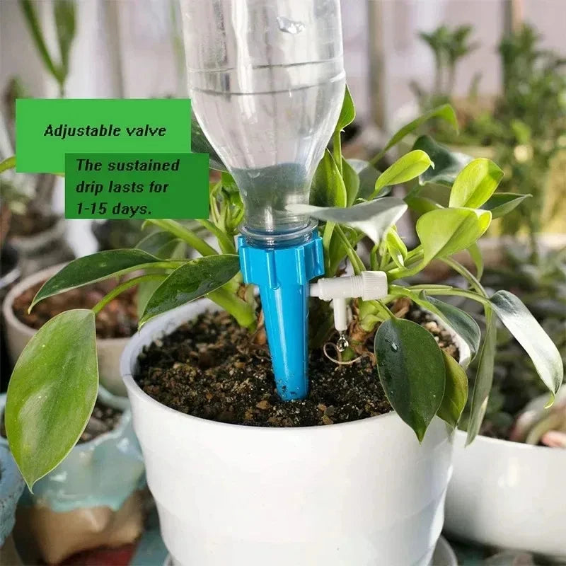arrosage gouttelettes kit plantes auto arrosage bleu vert bouteille plastique valve ajustable modernes pratique