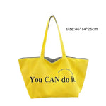 sac main moderne toile jaune rayures noires poignées détachables grande capacité usage quotidien
