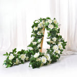 guirlande artificielle roses vigne feuilles vertes extérieur mariage anniversaire décoration romantique 220cm