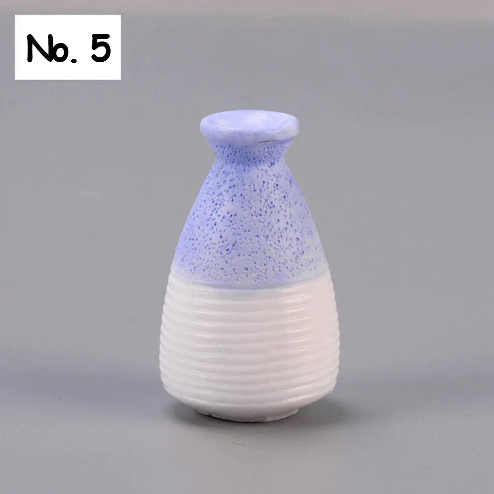 vases résine couleur bleue rose jaune mini paysage décoration jardin moderne