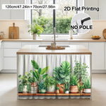 rideau décoration botanique impression plantes pots fond blanc rustique moderneôtel hospitalierôtel polyester machine wash