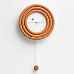 horloge murale moderne nordique aiguilles quartz bois concentrique bleu blanc