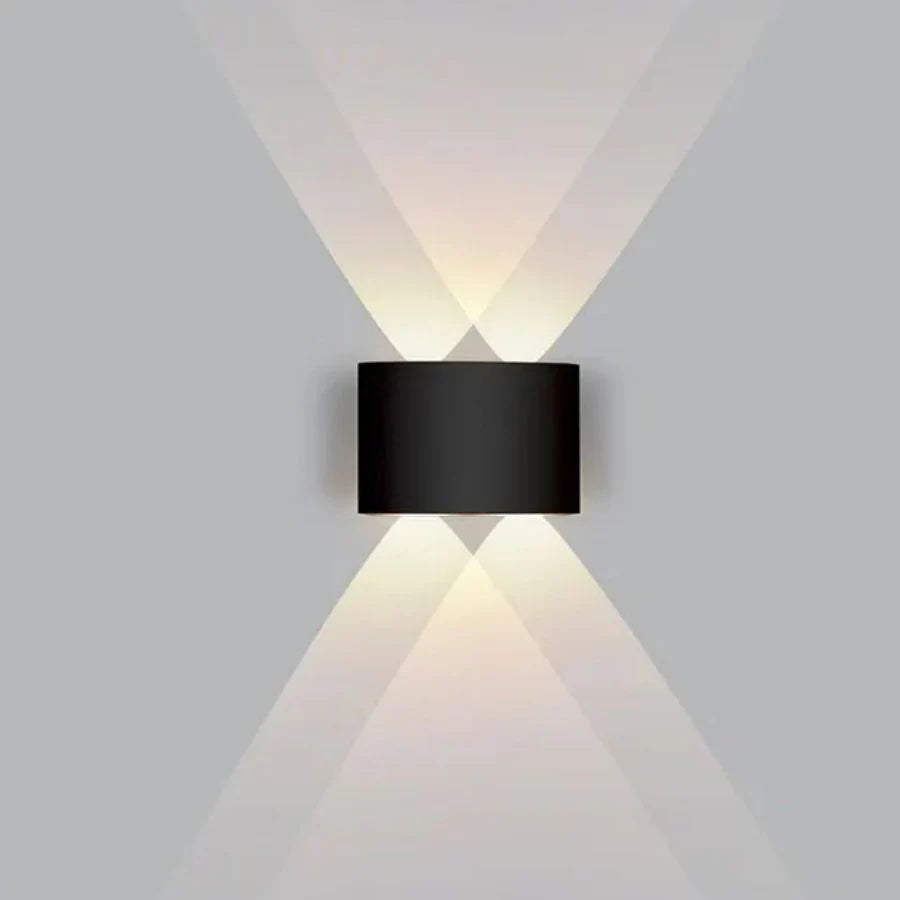 lampe murale led moderne noire 2w 4w ip65 ac90265v cool warm white