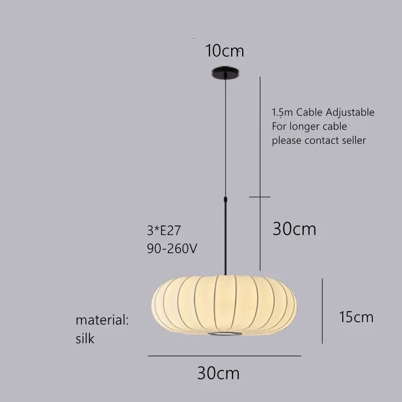 suspension lumineuse soie blanc rayures horizontales moderne passe câble noir