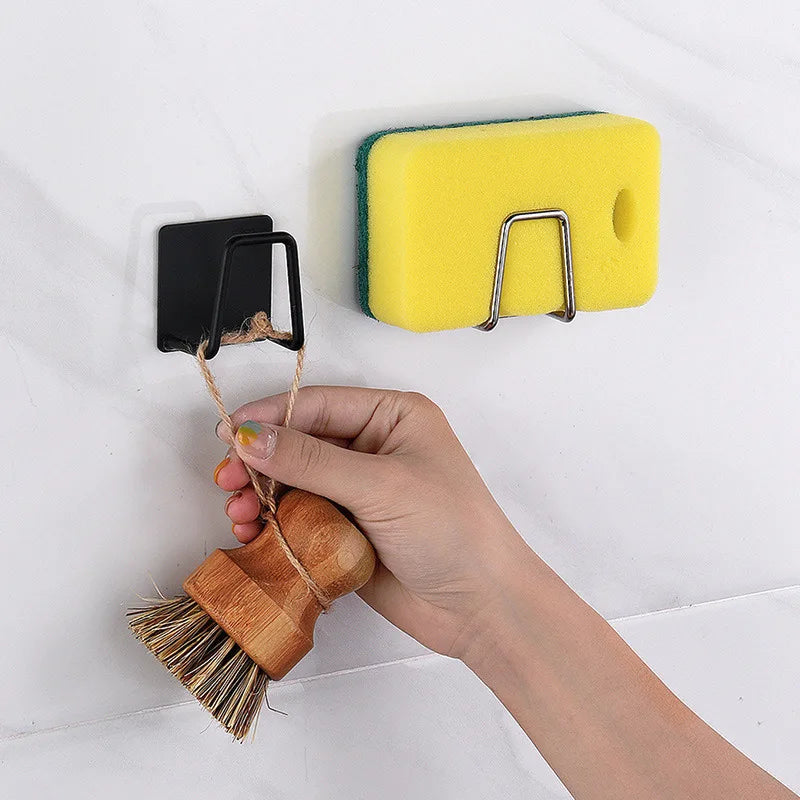 porte savon mural adhésif argenté noir blanc moderne minimaliste cuisine