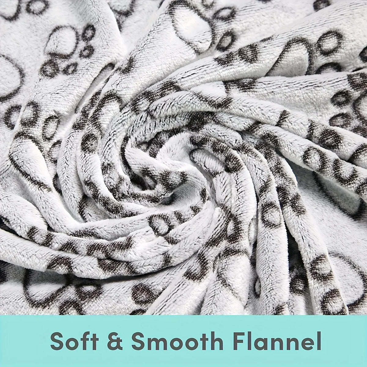 couverture animaux compagnie coton doux gris clair gris foncé imprimé pattes moderne confortable chiens