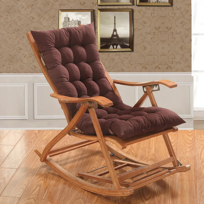 coussin épais rocking chair beiges tufted mousse pe polyester ruban confortable chaise longue toutes