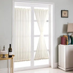 rideau fenêtre porte coulissante double poche polyester plissé beige gris blanc opaque classique européen