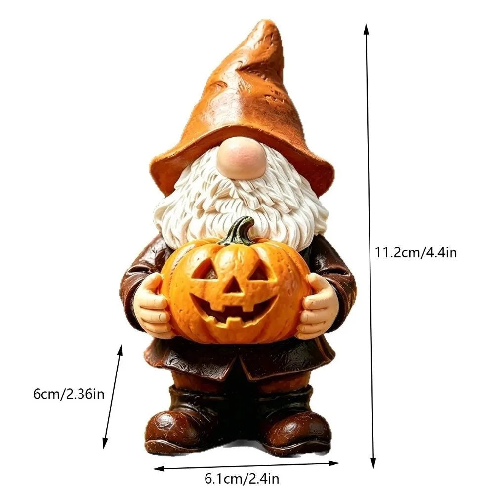 statues gnomes marron blanc texture résine lisse classique halloween jack lantern jardinextérieur enfants decoextérieur