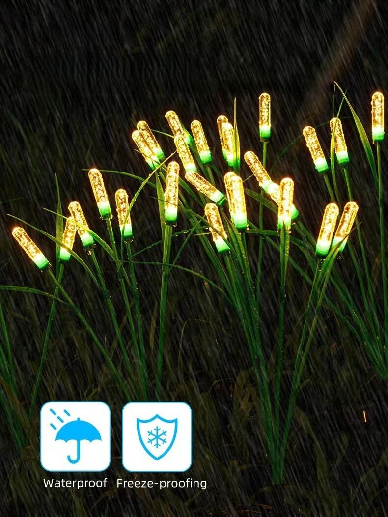 guirlande lumineuse solaire led jardin decoration exterieure moderne cones translucides vert jaune blanc