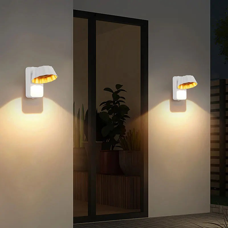 lampe murale moderne led noir doré blanc ip65 hydrofuge ondulée aluminium