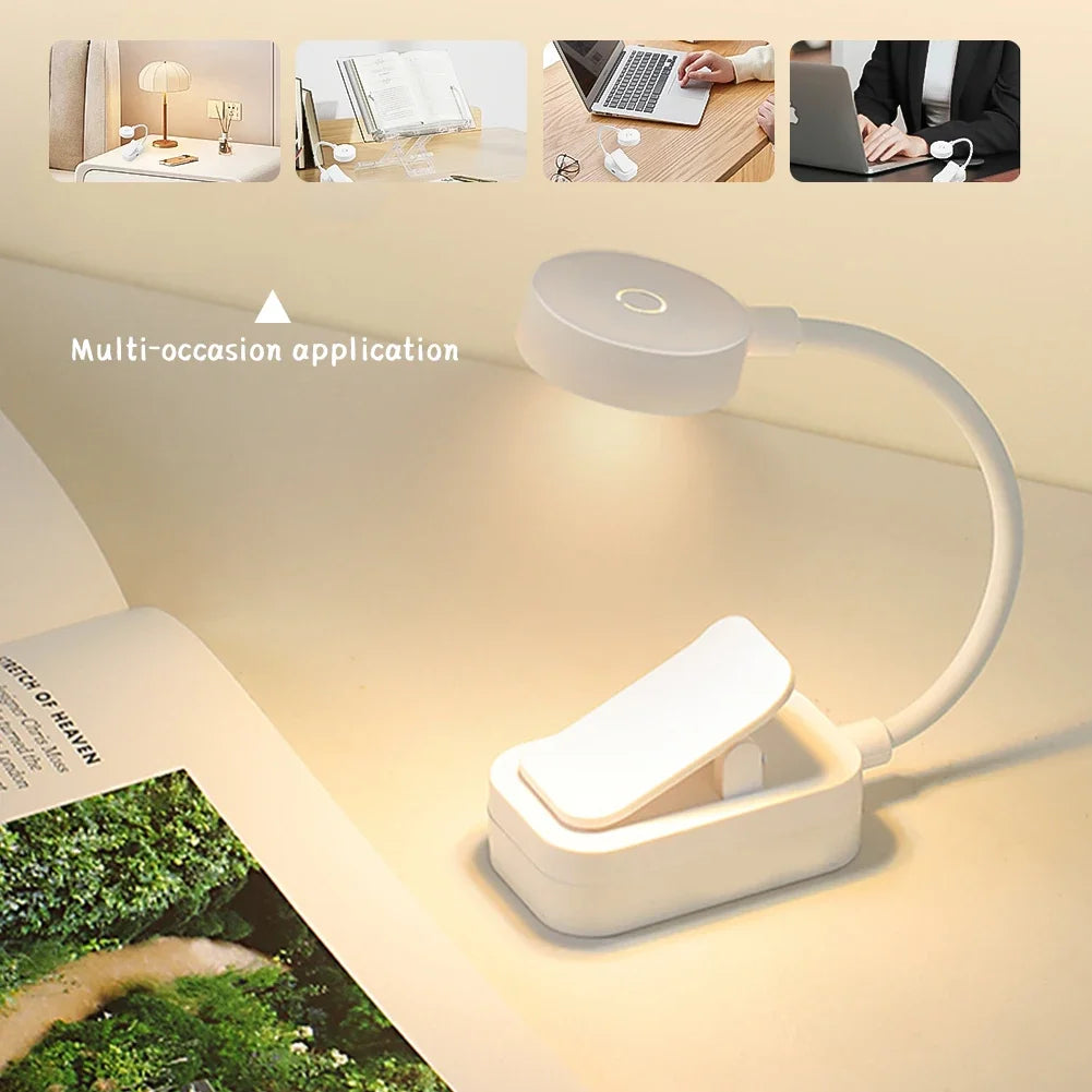 lampe lecture led étudiante portable protection yeux couleurs blanc moderne clip fixe